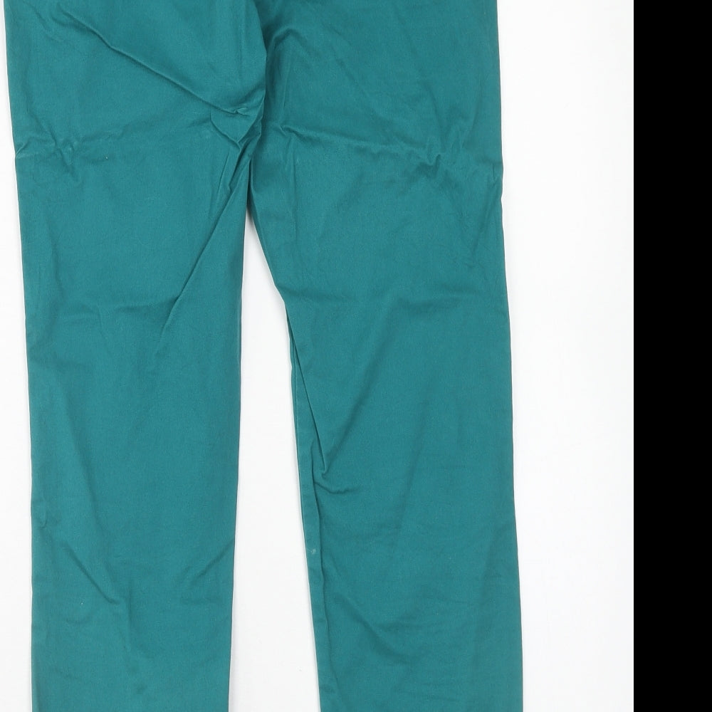 Gap Womens Green Cotton Trousers Size 6 Regular Zip