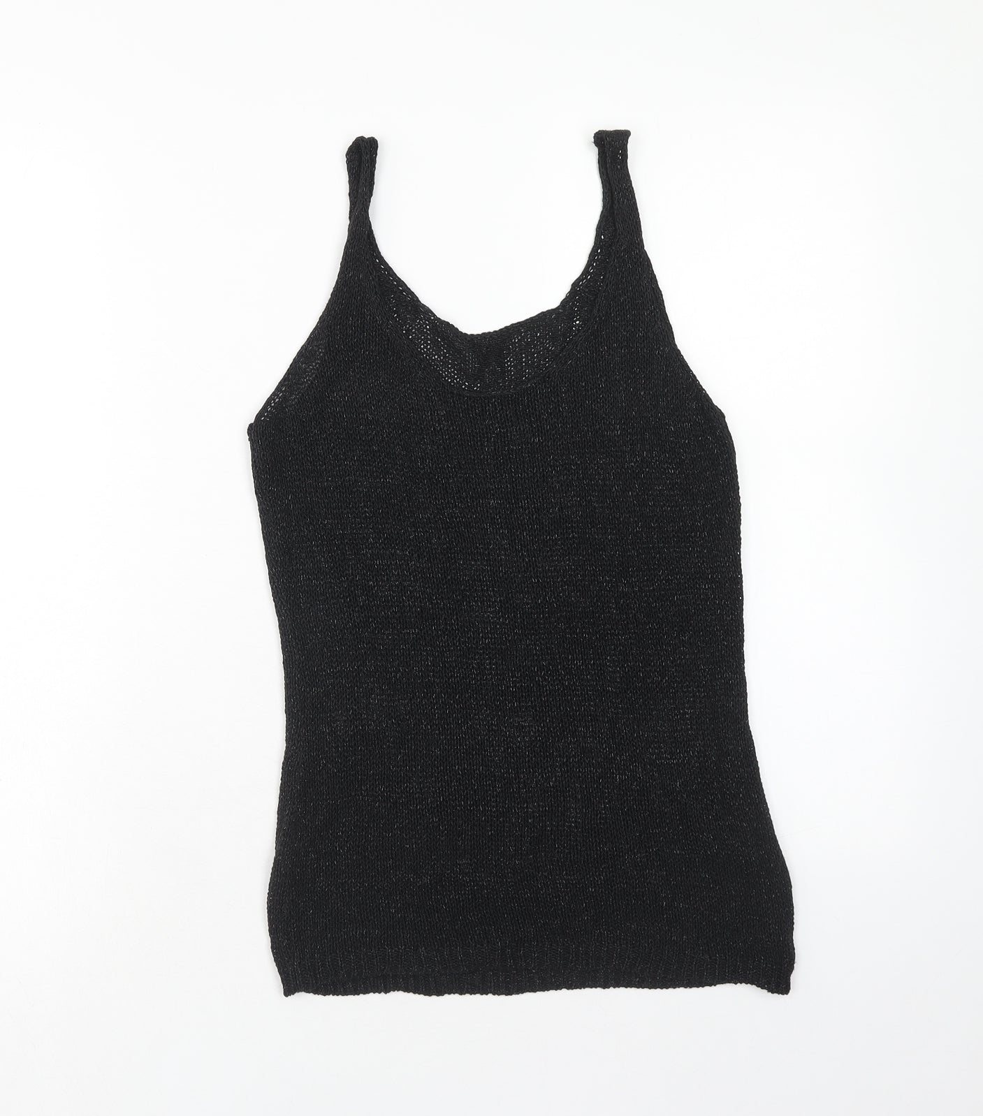 NEXT Womens Black Acrylic Basic Tank Size 8 Round Neck