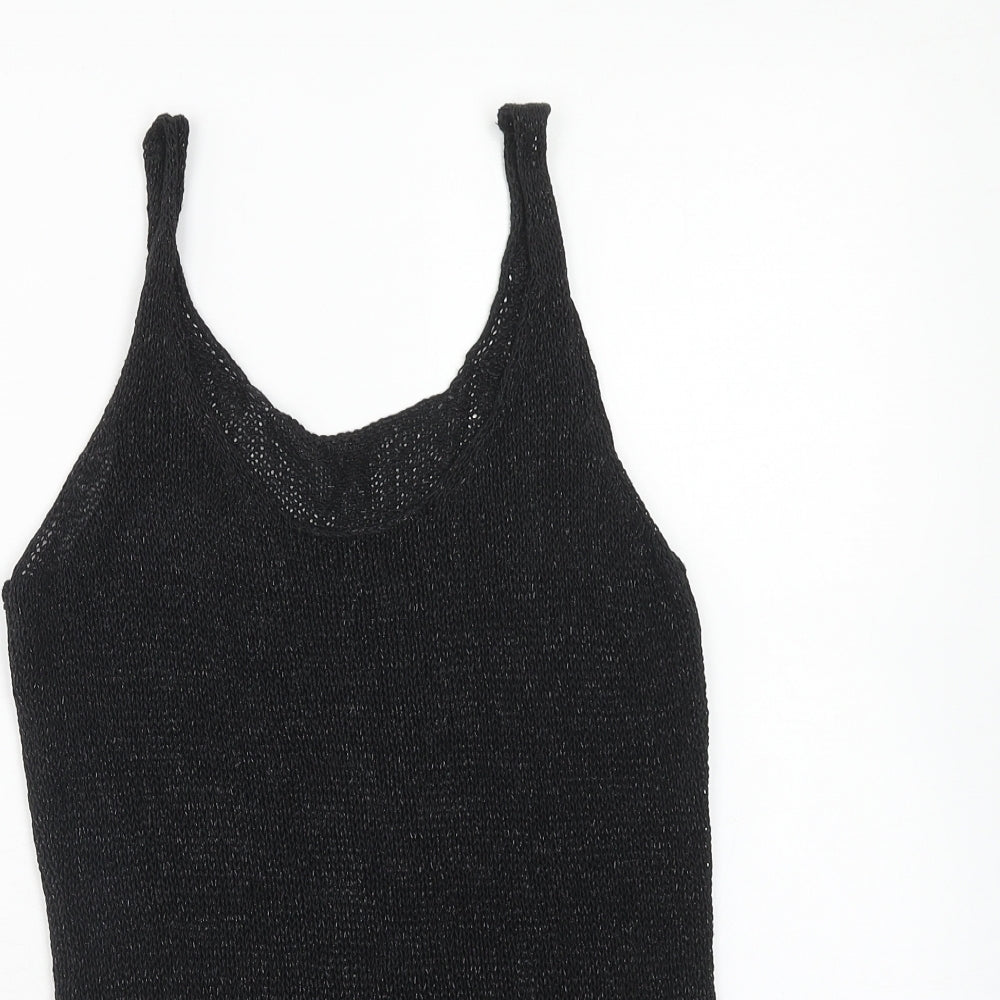 NEXT Womens Black Acrylic Basic Tank Size 8 Round Neck