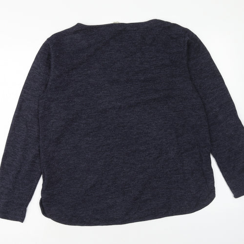H&M Womens Blue Polyester Pullover Sweatshirt Size M Pullover