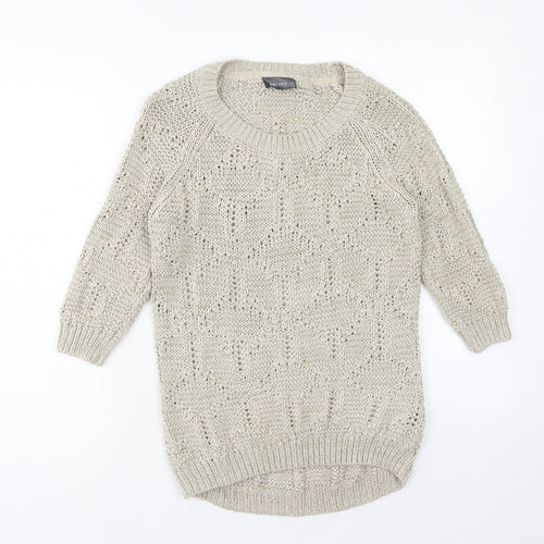 Marks and Spencer Womens Brown Scoop Neck Acrylic Pullover Jumper Size 10