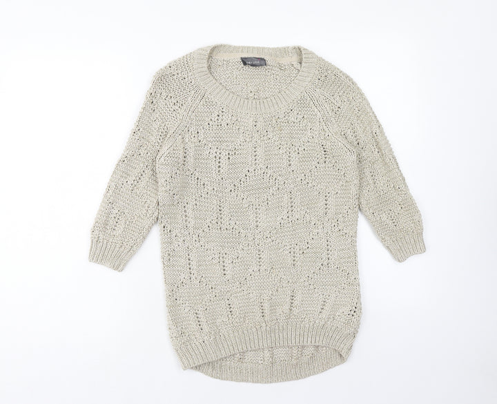 Marks and Spencer Womens Brown Scoop Neck Acrylic Pullover Jumper Size 10