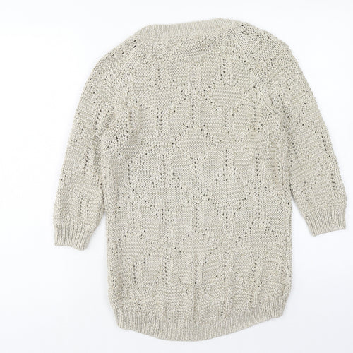 Marks and Spencer Womens Brown Scoop Neck Acrylic Pullover Jumper Size 10