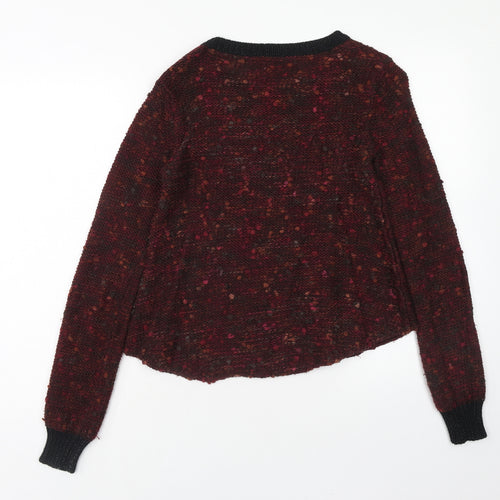 Warehouse Womens Red Scoop Neck Acrylic Pullover Jumper Size 10