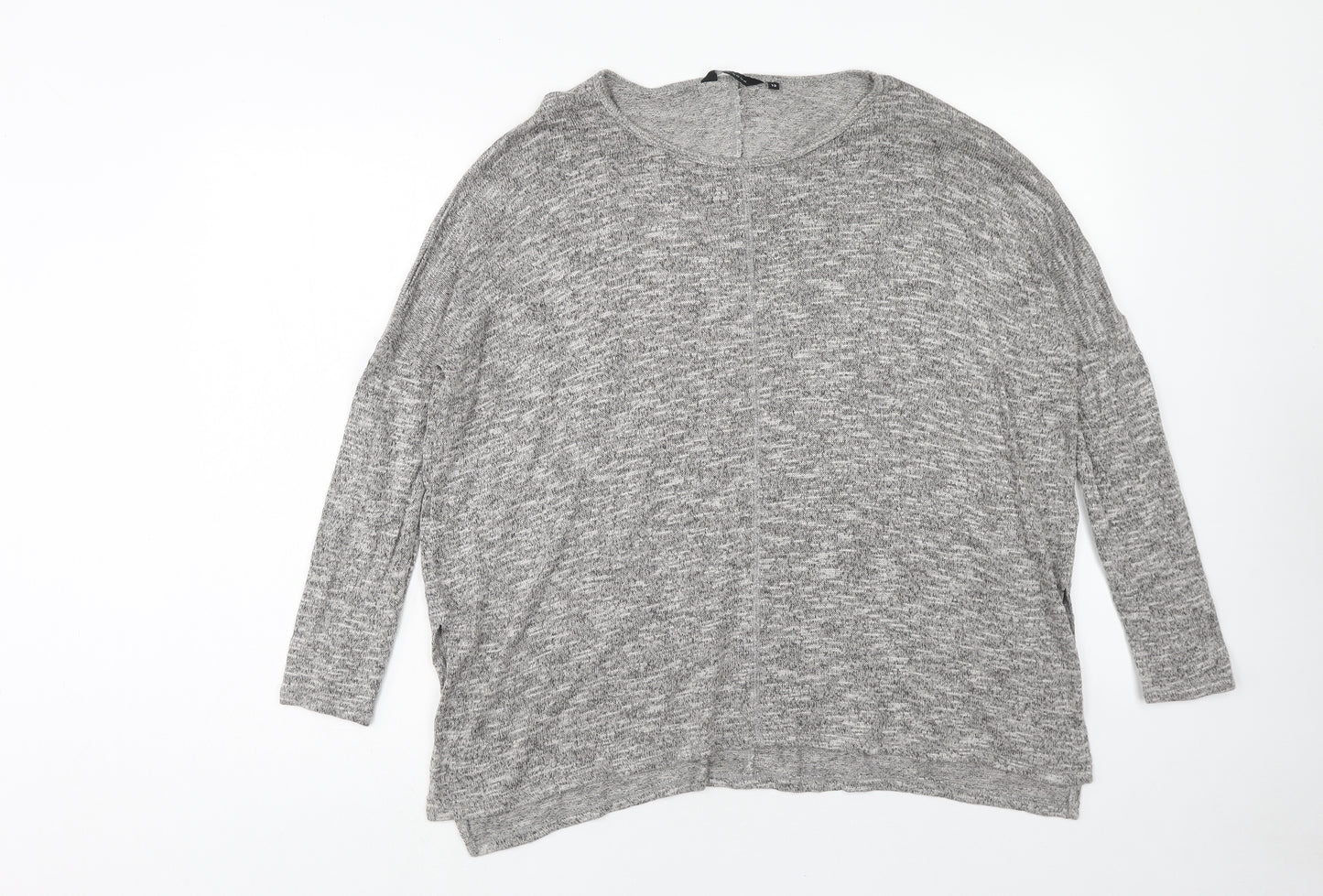 New Look Womens Grey Round Neck Viscose Pullover Jumper Size 12