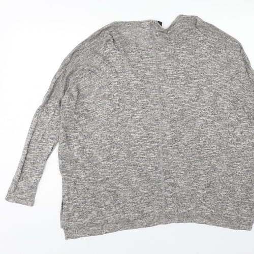 New Look Womens Grey Round Neck Viscose Pullover Jumper Size 12