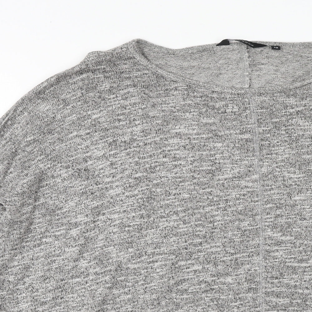 New Look Womens Grey Round Neck Viscose Pullover Jumper Size 12