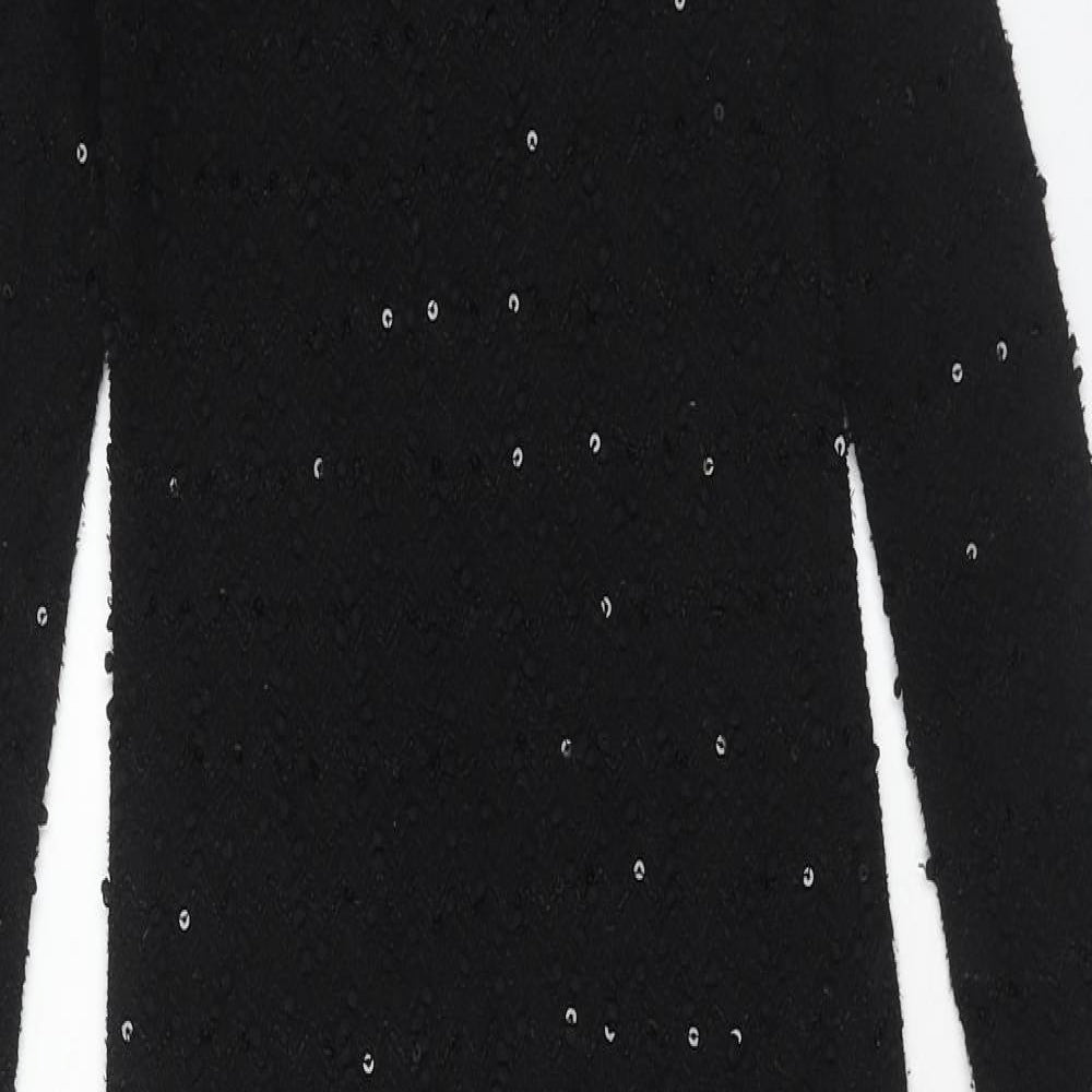 Cameo Rose Womens Black Polyester Bodycon Size 10 Boat Neck Pullover