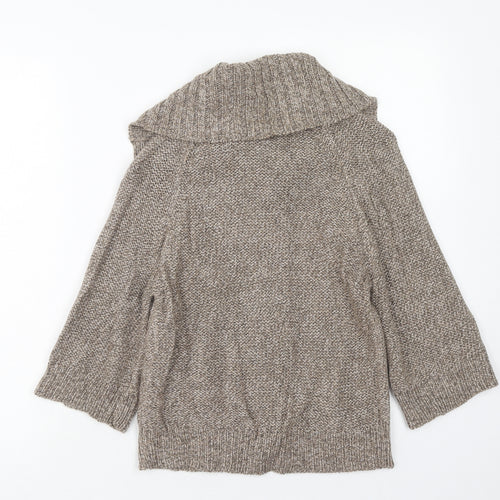 George Womens Brown V-Neck Acrylic Cardigan Jumper Size 10