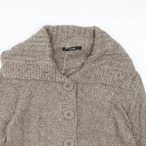 George Womens Brown V-Neck Acrylic Cardigan Jumper Size 10