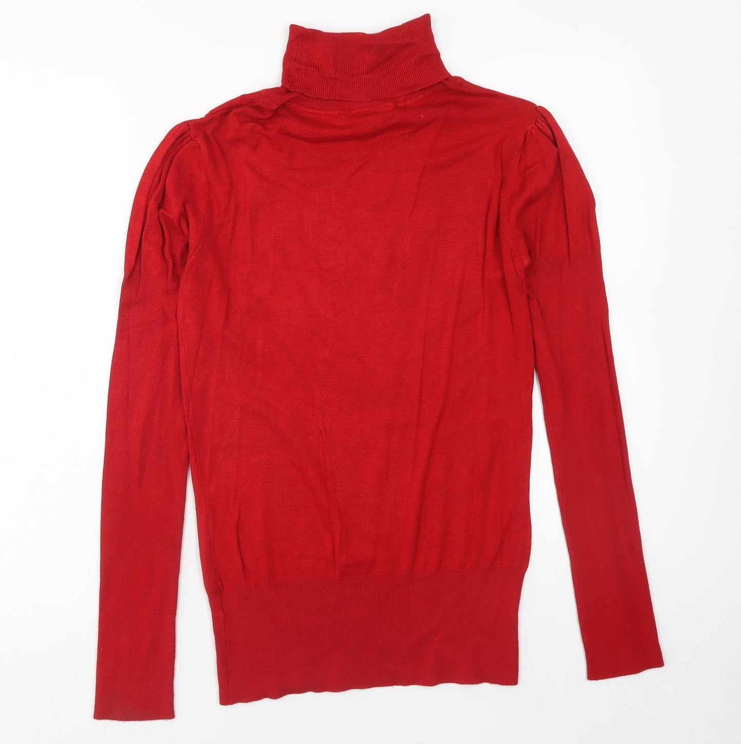 New Look Womens Red Roll Neck Viscose Pullover Jumper Size 14