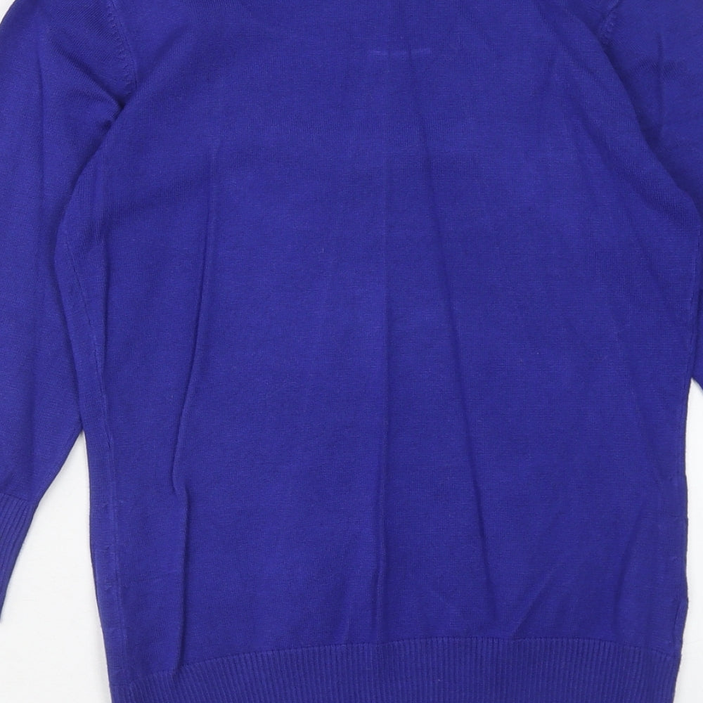 Austin Reed Womens Blue Scoop Neck Viscose Pullover Jumper Size S