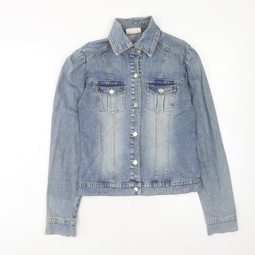 Todays Women Womens Blue Jacket Size 8 Button