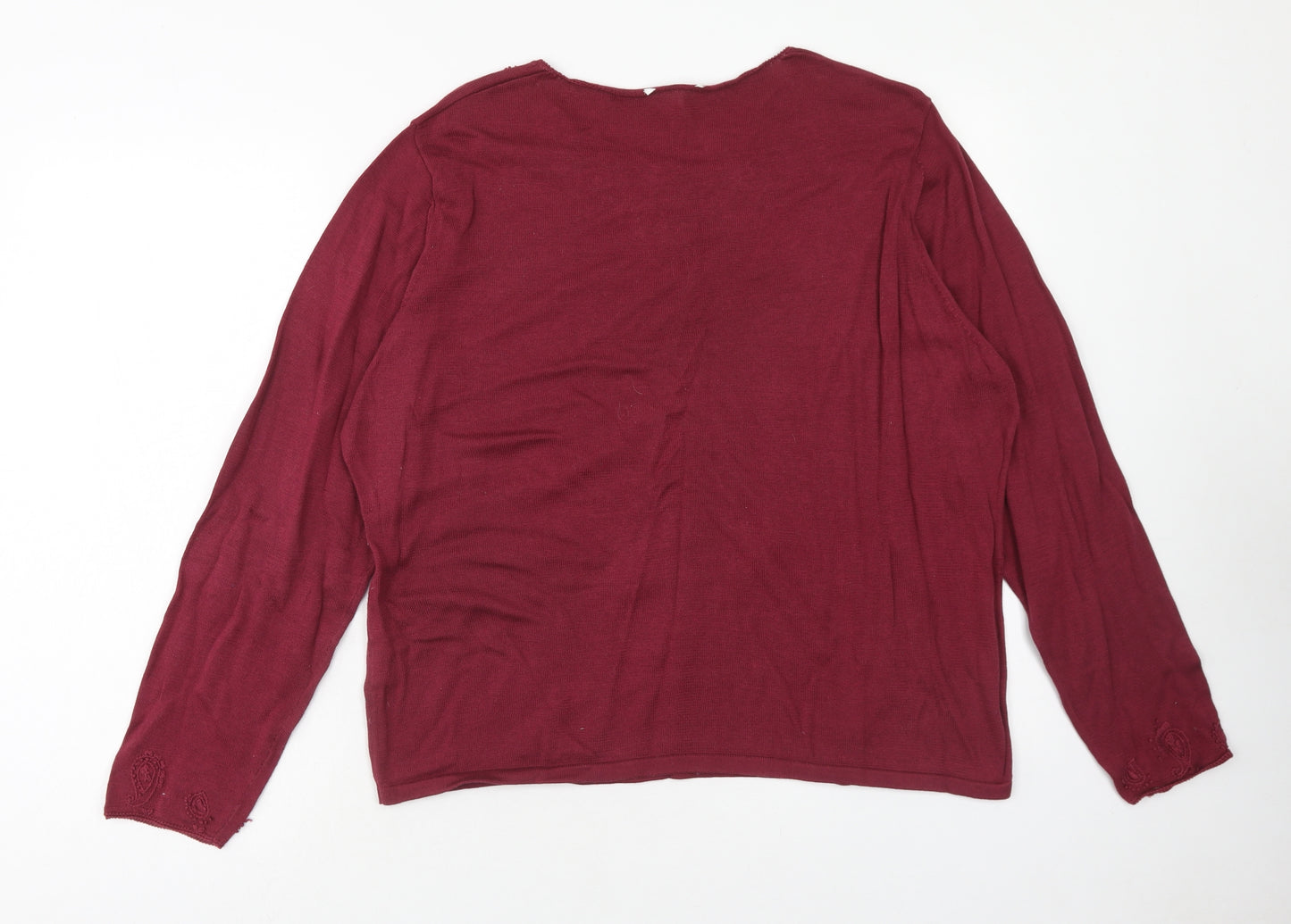 Preworn Womens Purple Round Neck Cotton Pullover Jumper Size 2XL