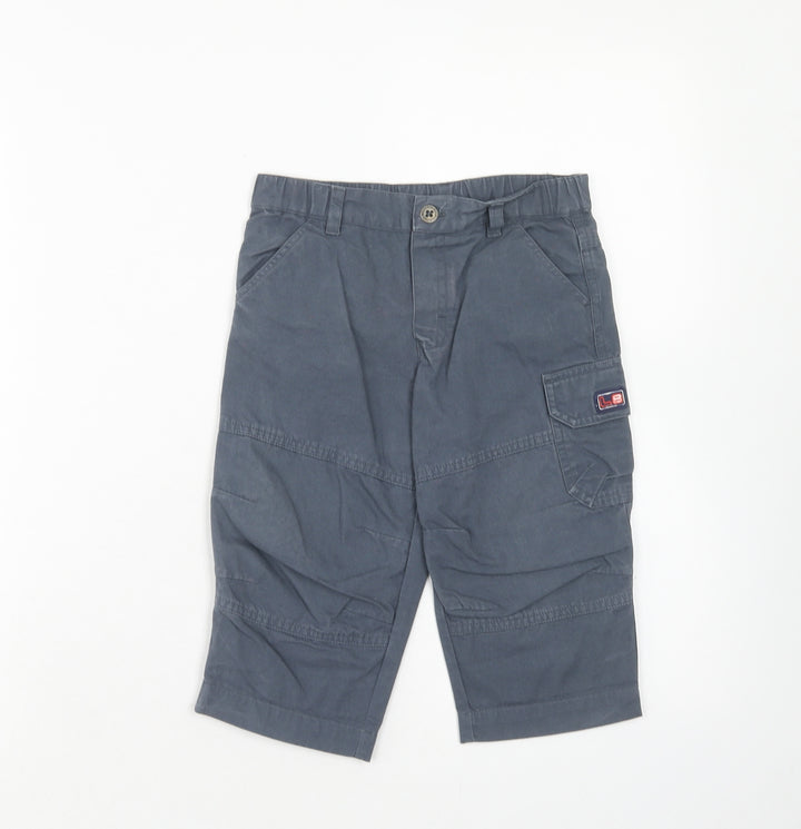 Ladybird Boys Grey Cotton Cargo Trousers Size 12-18 Months L50 cm Button