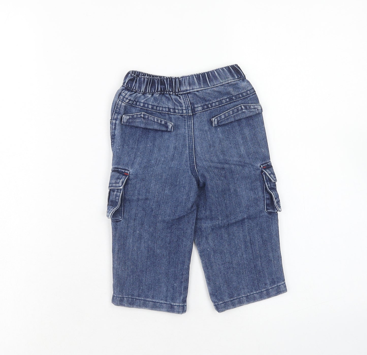 George Boys Blue Cotton Cargo Jeans Size 6-9 Months L50 cm Pullover