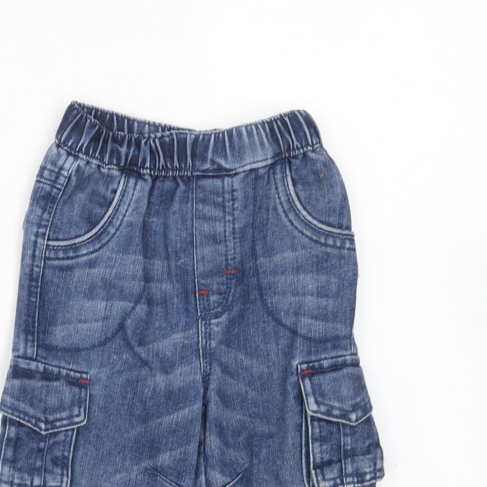 George Boys Blue Cotton Cargo Jeans Size 6-9 Months L50 cm Pullover