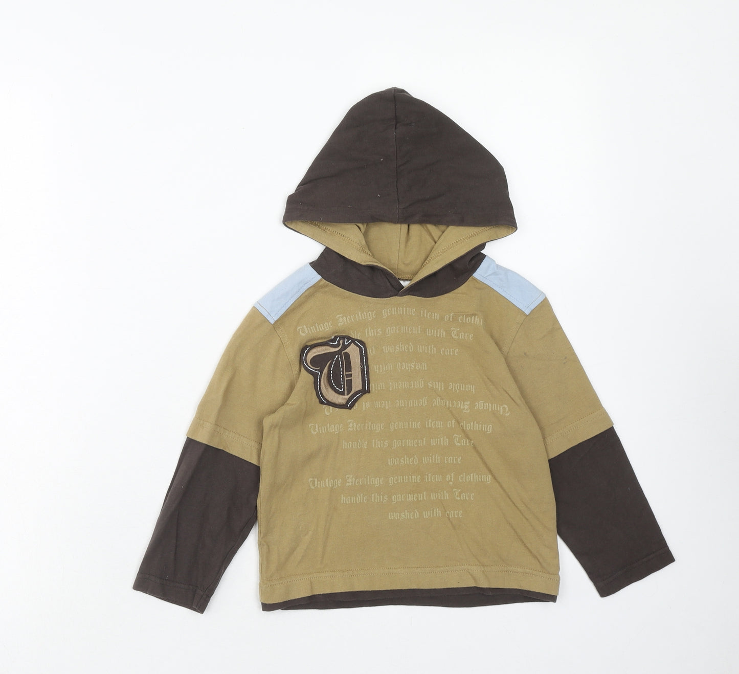 Ladybird Boys Brown Cotton Pullover Hoodie Size 2 Years Pullover - 1.5-2 Years