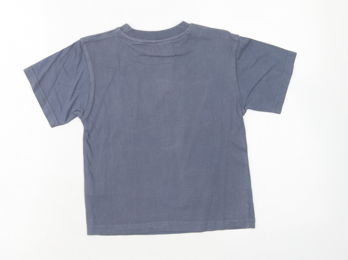 Rebel Boys Blue Cotton Basic T-Shirt Size 3-4 Years Round Neck Pullover