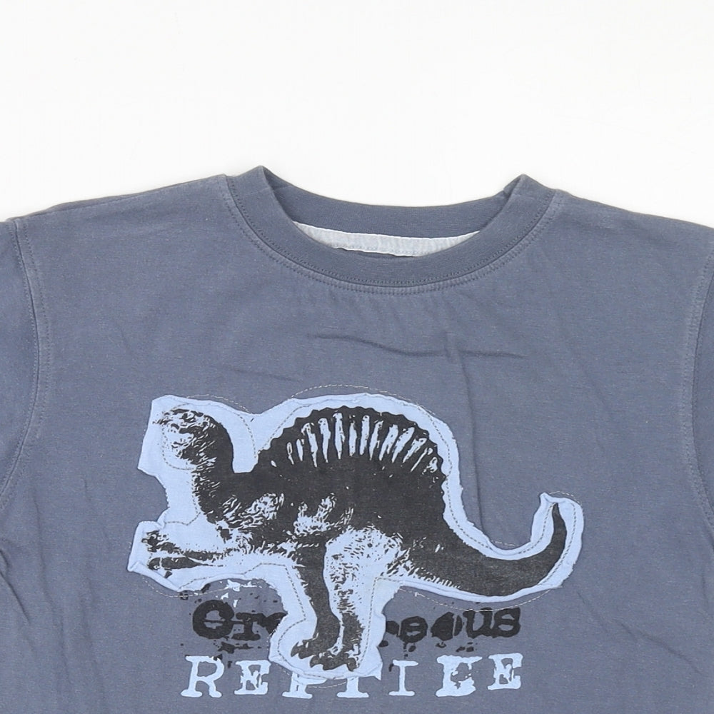 Rebel Boys Blue Cotton Basic T-Shirt Size 3-4 Years Round Neck Pullover