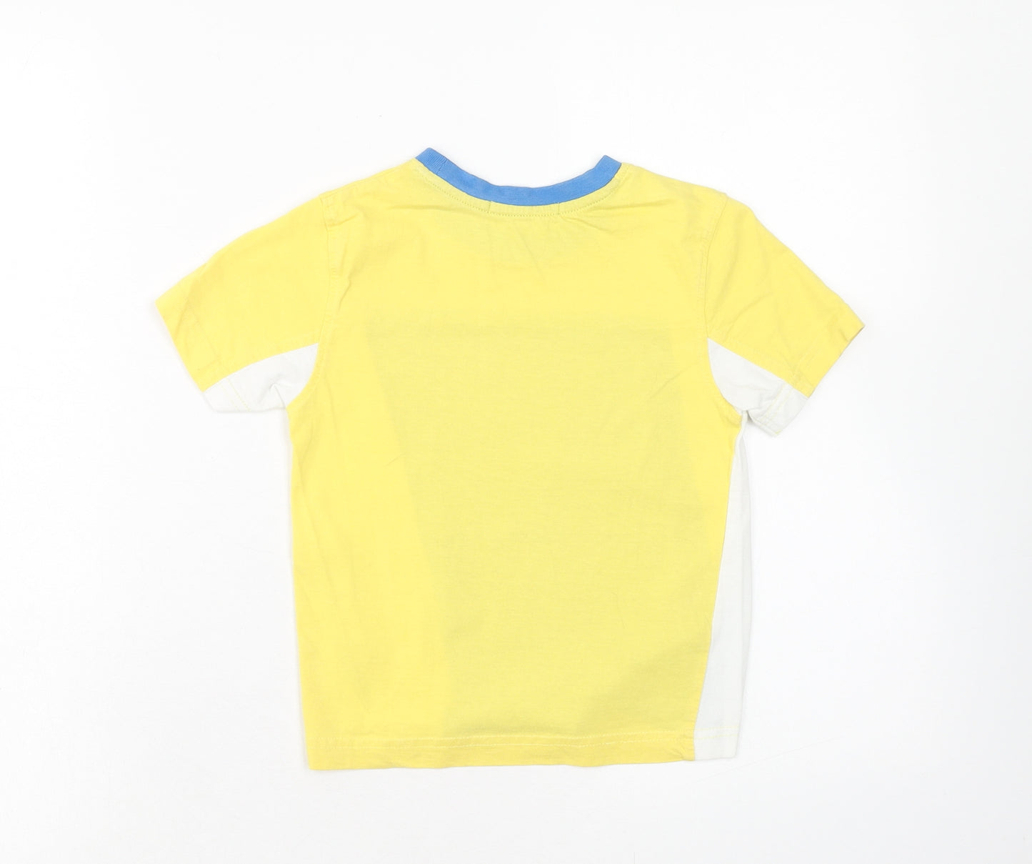 George Boys Yellow Cotton Basic T-Shirt Size 3-4 Years Round Neck Pullover