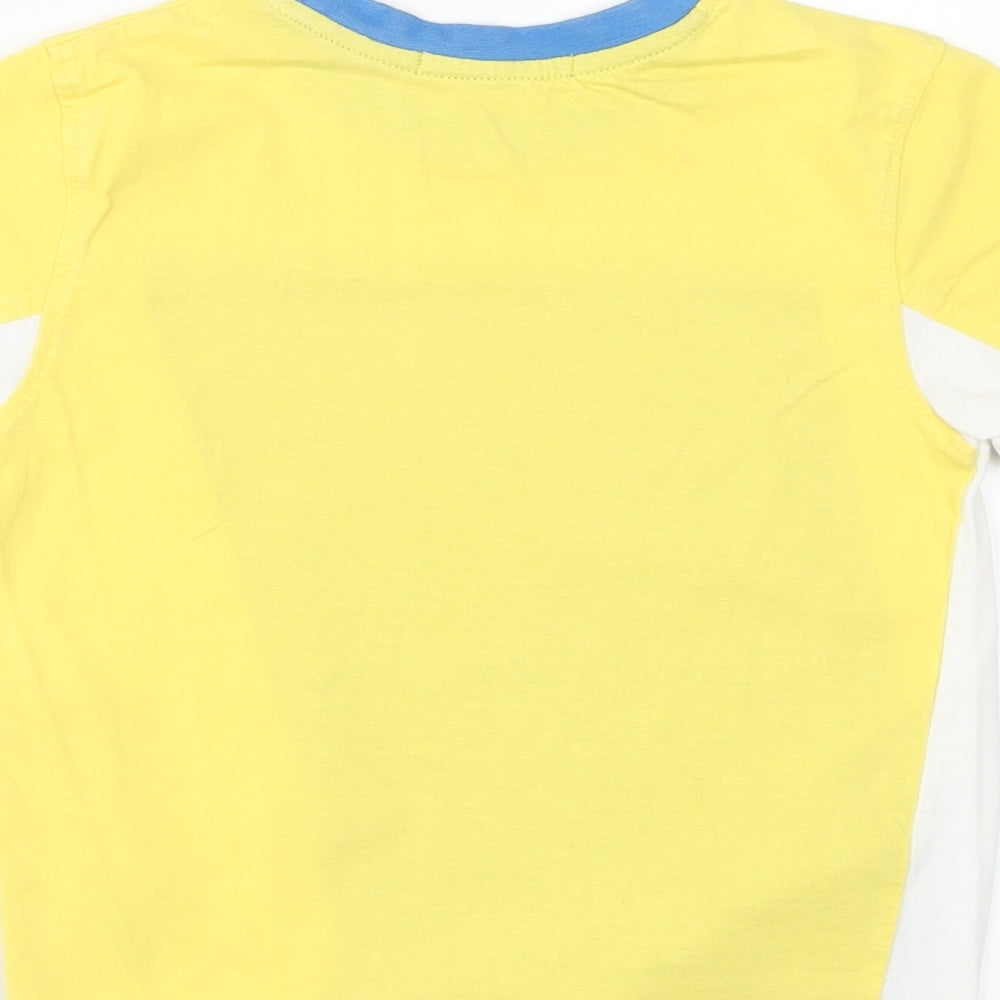 George Boys Yellow Cotton Basic T-Shirt Size 3-4 Years Round Neck Pullover