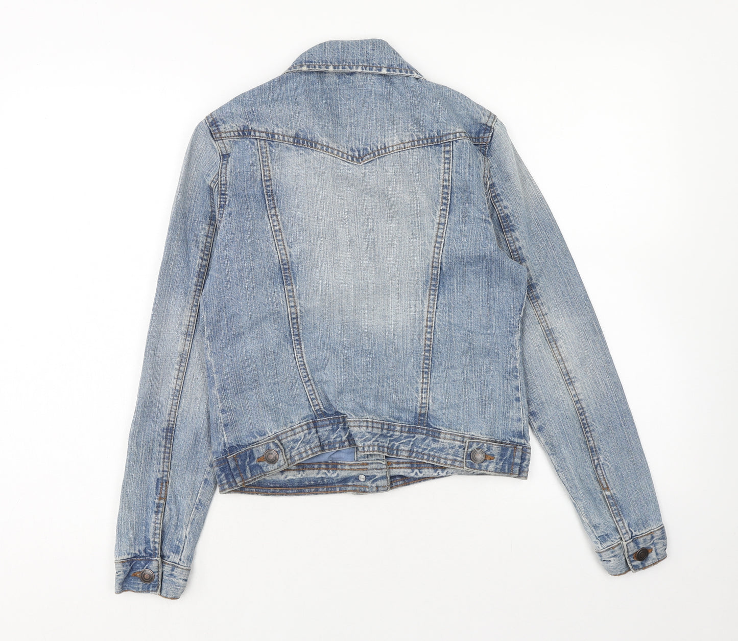 Denim & Co. Womens Blue Jacket Size 8 Button