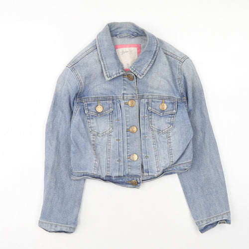 Denim & Co. Womens Blue Jacket Size 8 Button