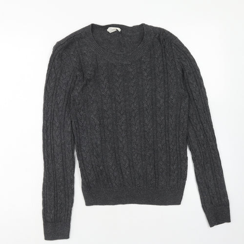 H&M Mens Grey Round Neck Acrylic Pullover Jumper Size S Long Sleeve