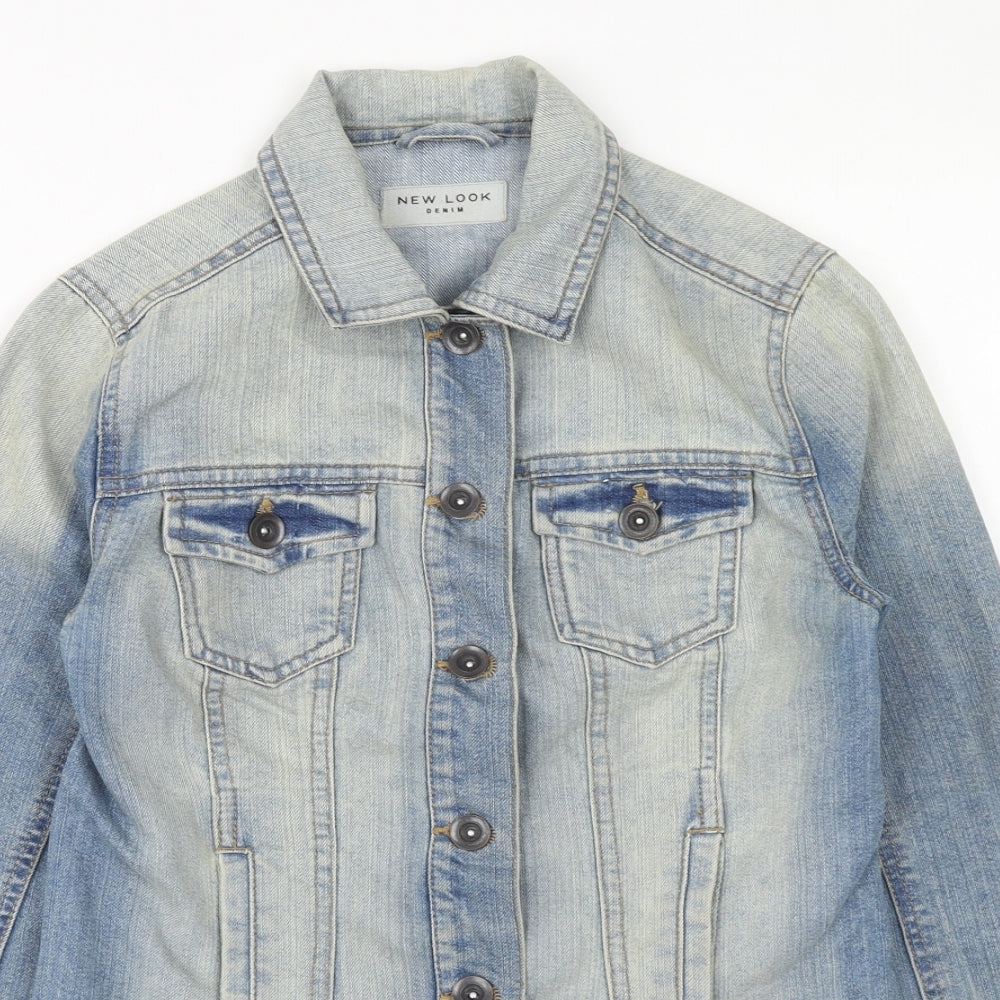 New Look Womens Blue Jacket Size 8 Button