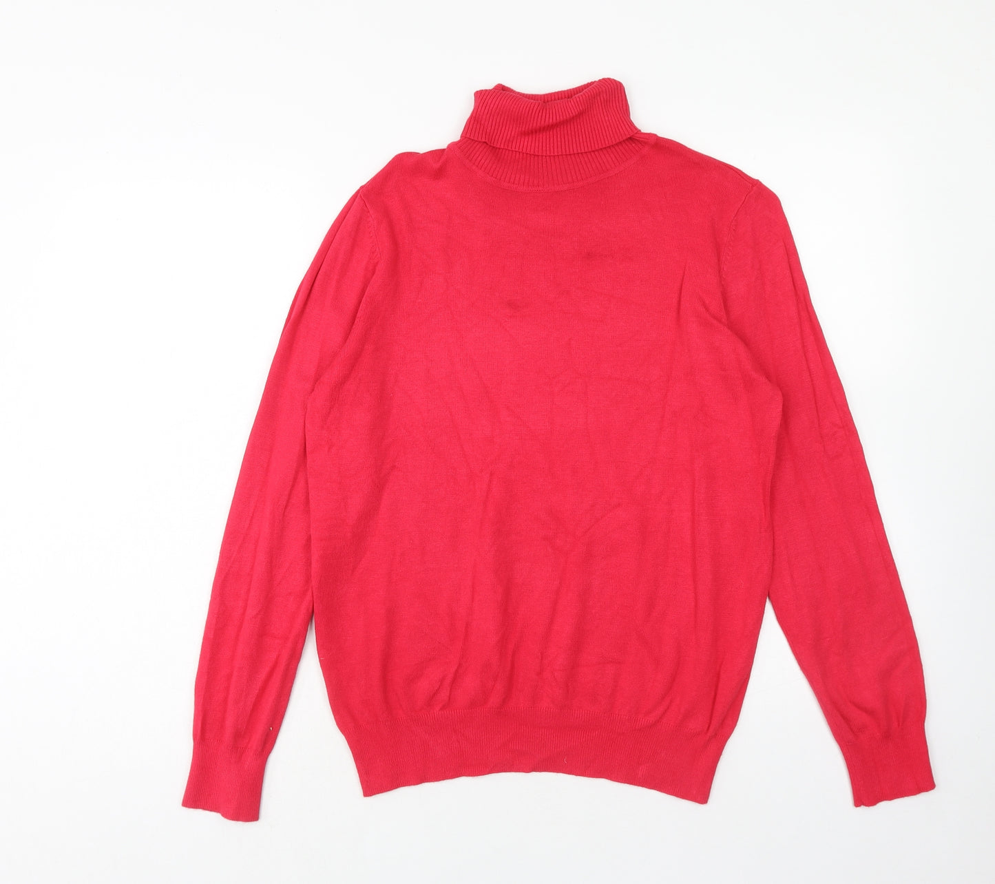 Papaya Womens Red Roll Neck Viscose Pullover Jumper Size 16