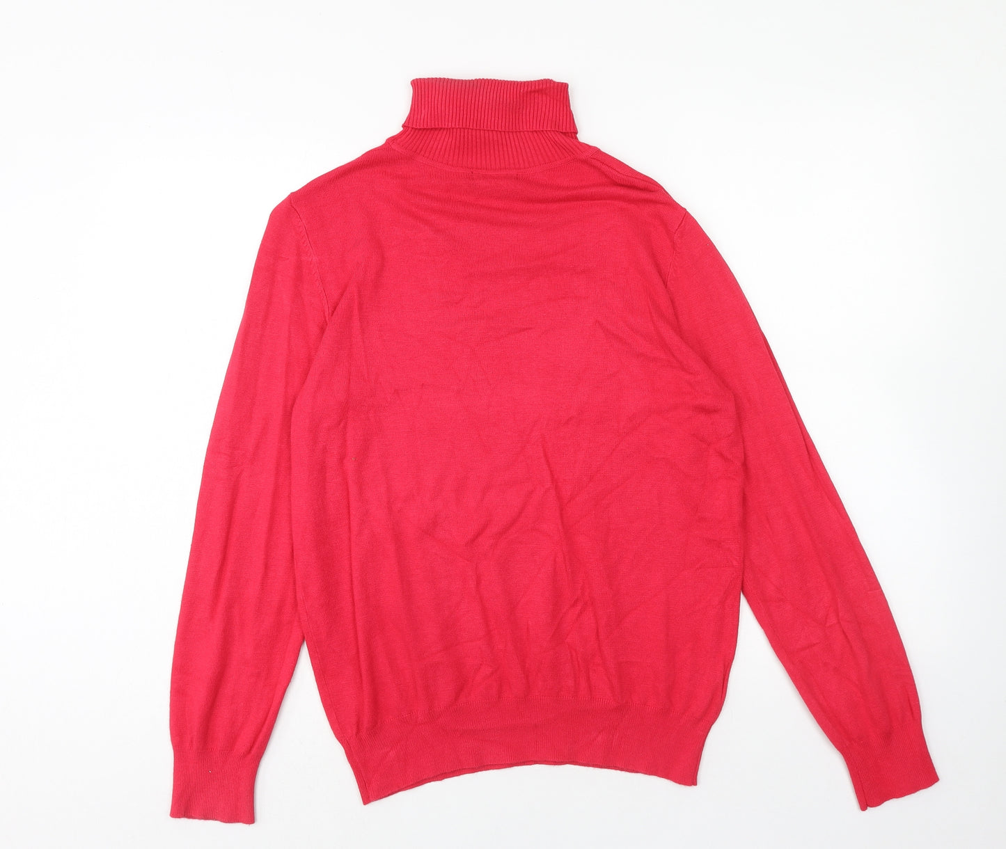 Papaya Womens Red Roll Neck Viscose Pullover Jumper Size 16