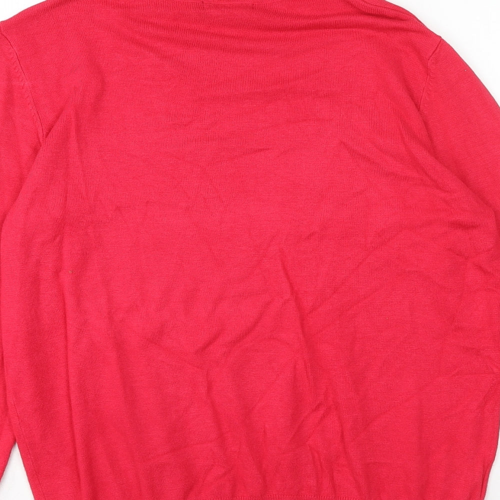Papaya Womens Red Roll Neck Viscose Pullover Jumper Size 16