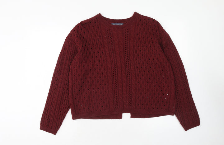 Marks and Spencer Womens Purple Round Neck Acrylic Pullover Jumper Size 14