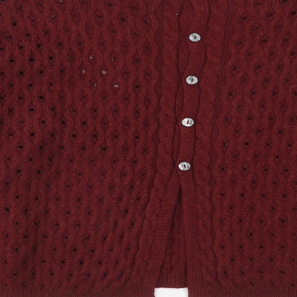 Marks and Spencer Womens Purple Round Neck Acrylic Pullover Jumper Size 14