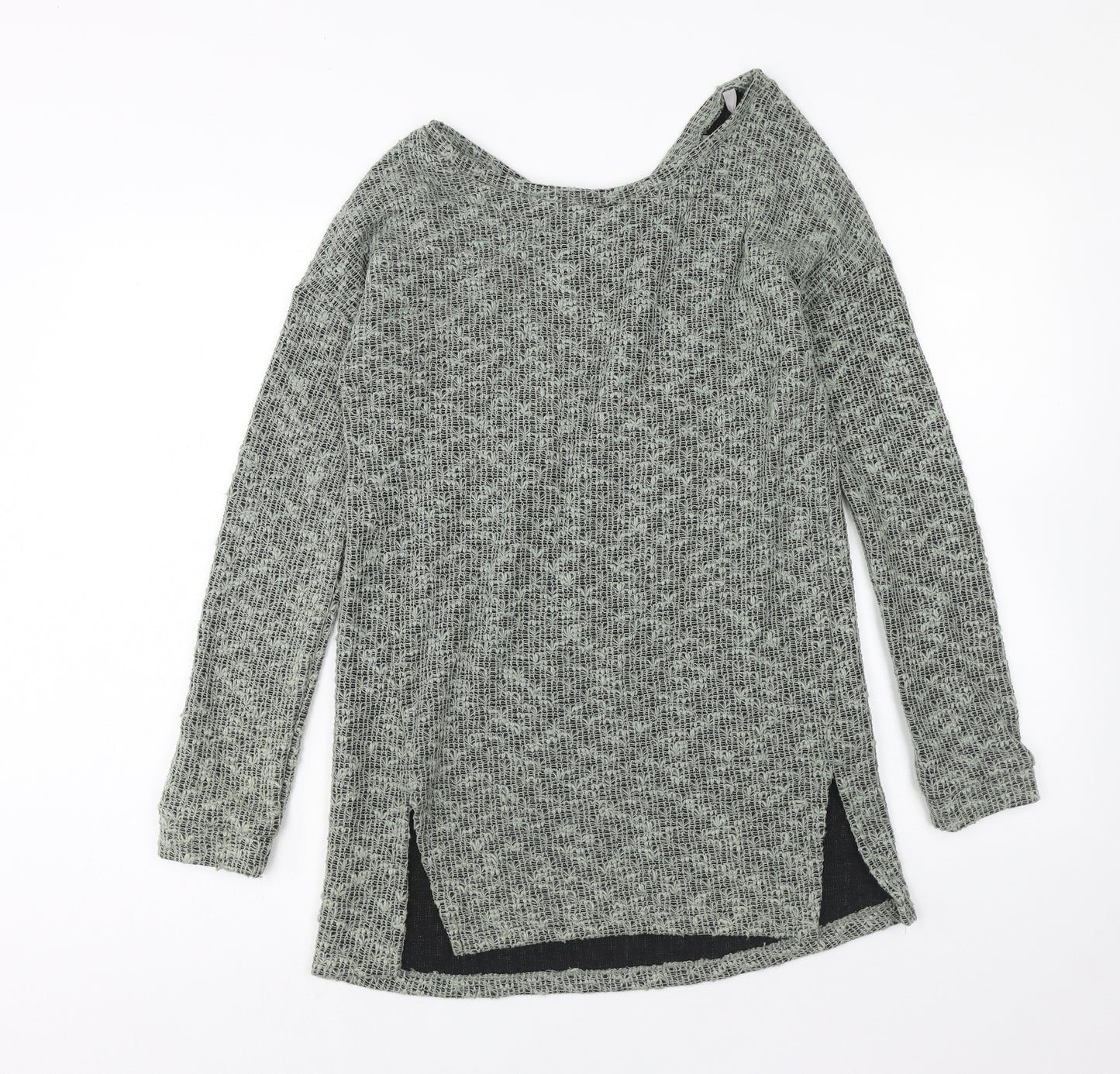 NEXT Womens Green Boat Neck Polyester Tunic Jumper Size 6