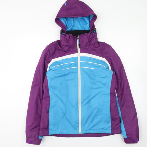 Cribit Womens Purple Geometric Jacket Size 12 Zip