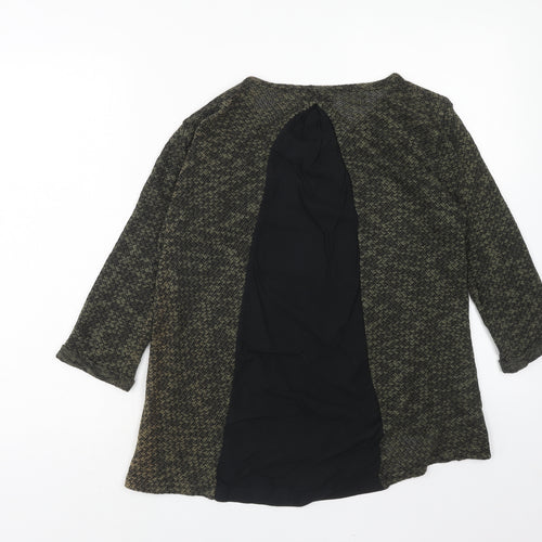 Marks and Spencer Womens Green Round Neck Cotton Pullover Jumper Size 12