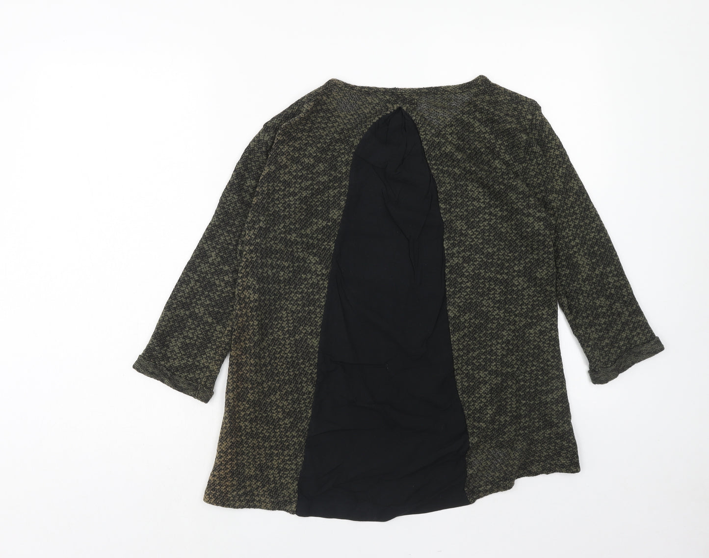 Marks and Spencer Womens Green Round Neck Cotton Pullover Jumper Size 12