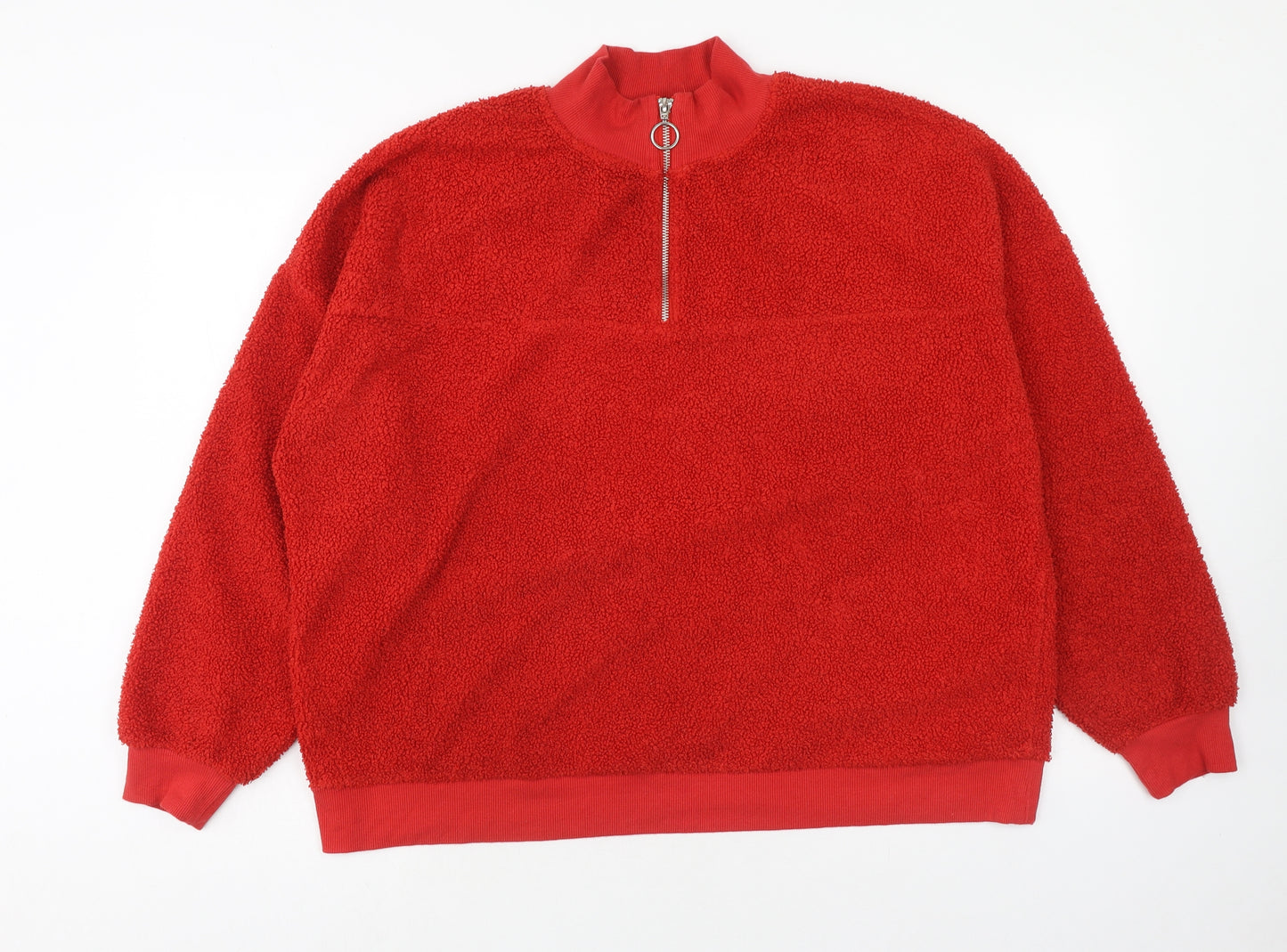 New Look Womens Red Polyester Pullover Sweatshirt Size 18 Zip