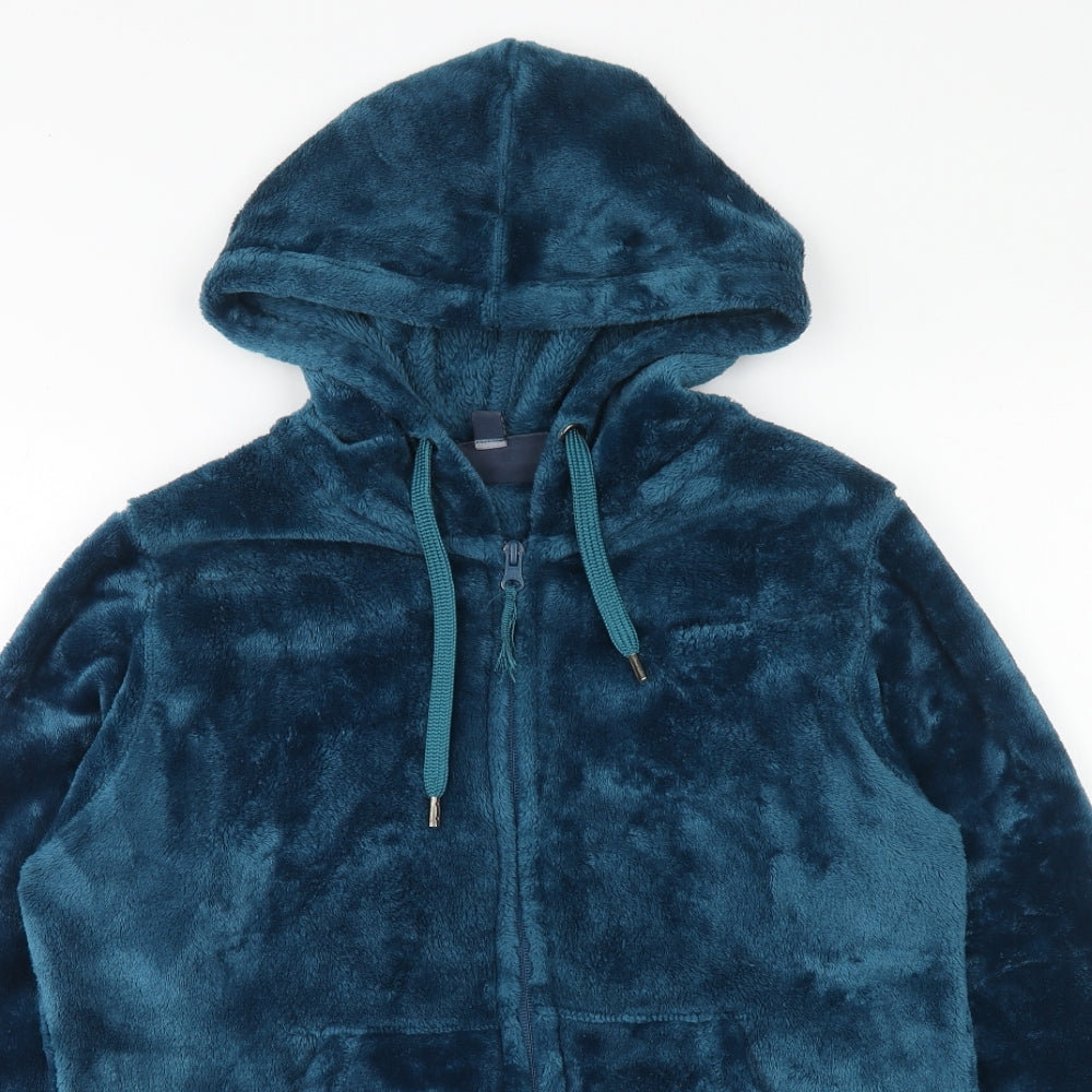 Mountain Warehouse Womens Blue Polyester Full Zip Hoodie Size 12 Zip