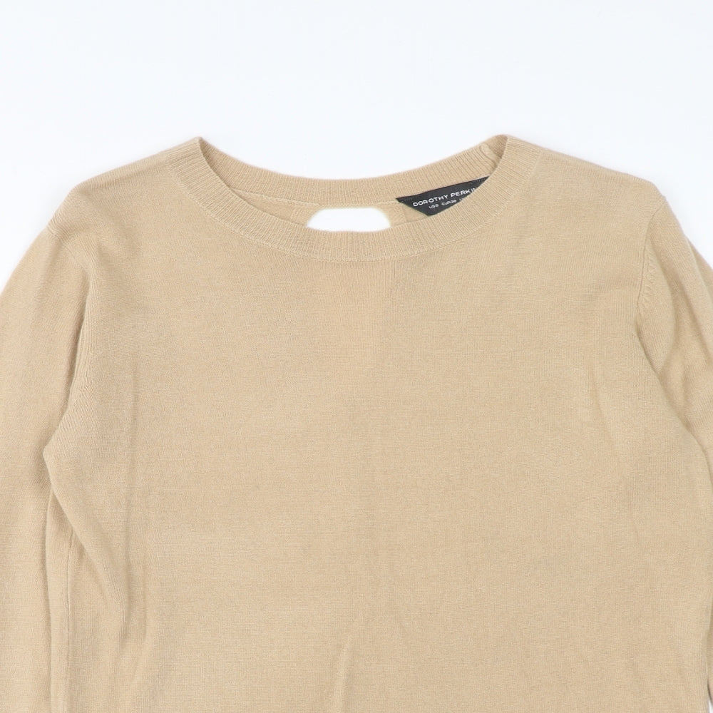 Dorothy Perkins Womens Brown Round Neck Acrylic Pullover Jumper Size 10