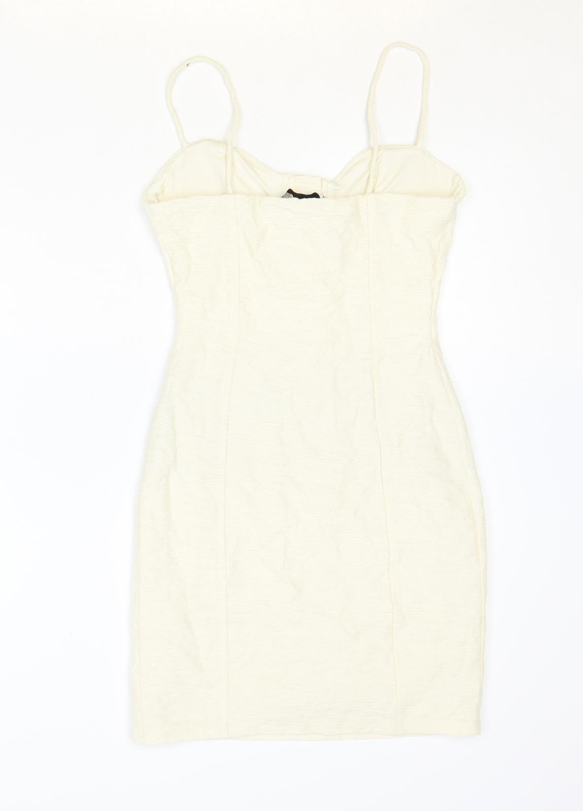 Berksha Womens Ivory Polyester Mini Size S Sweetheart Hook & Eye