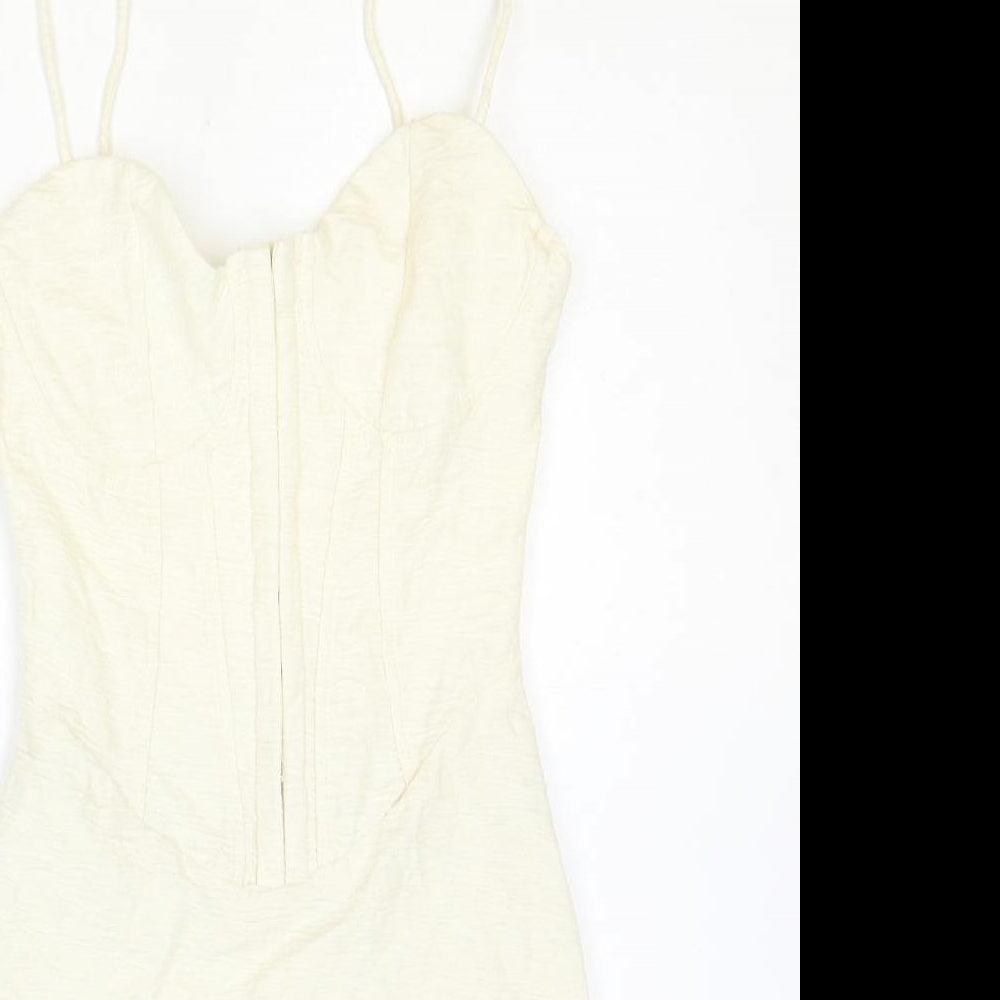 Berksha Womens Ivory Polyester Mini Size S Sweetheart Hook & Eye