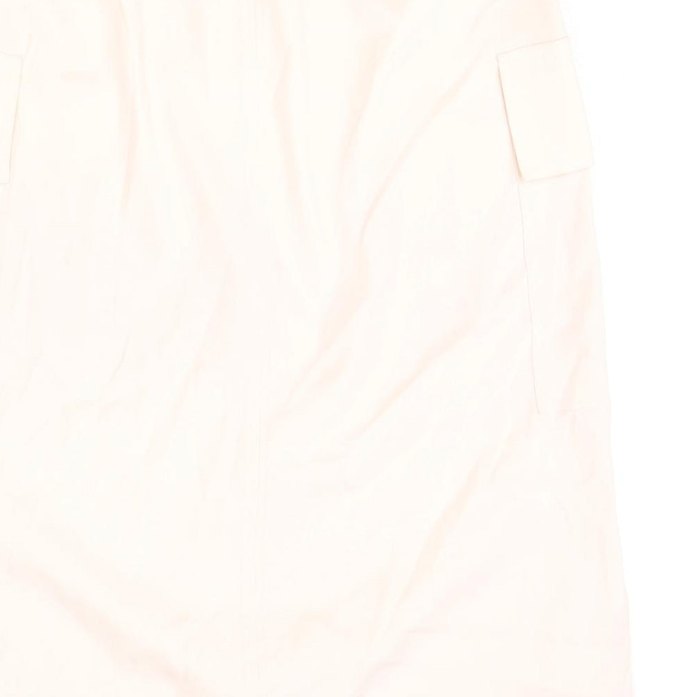 Marks and Spencer Womens Pink Polyester Straight & Pencil Skirt Size 14 Drawstring