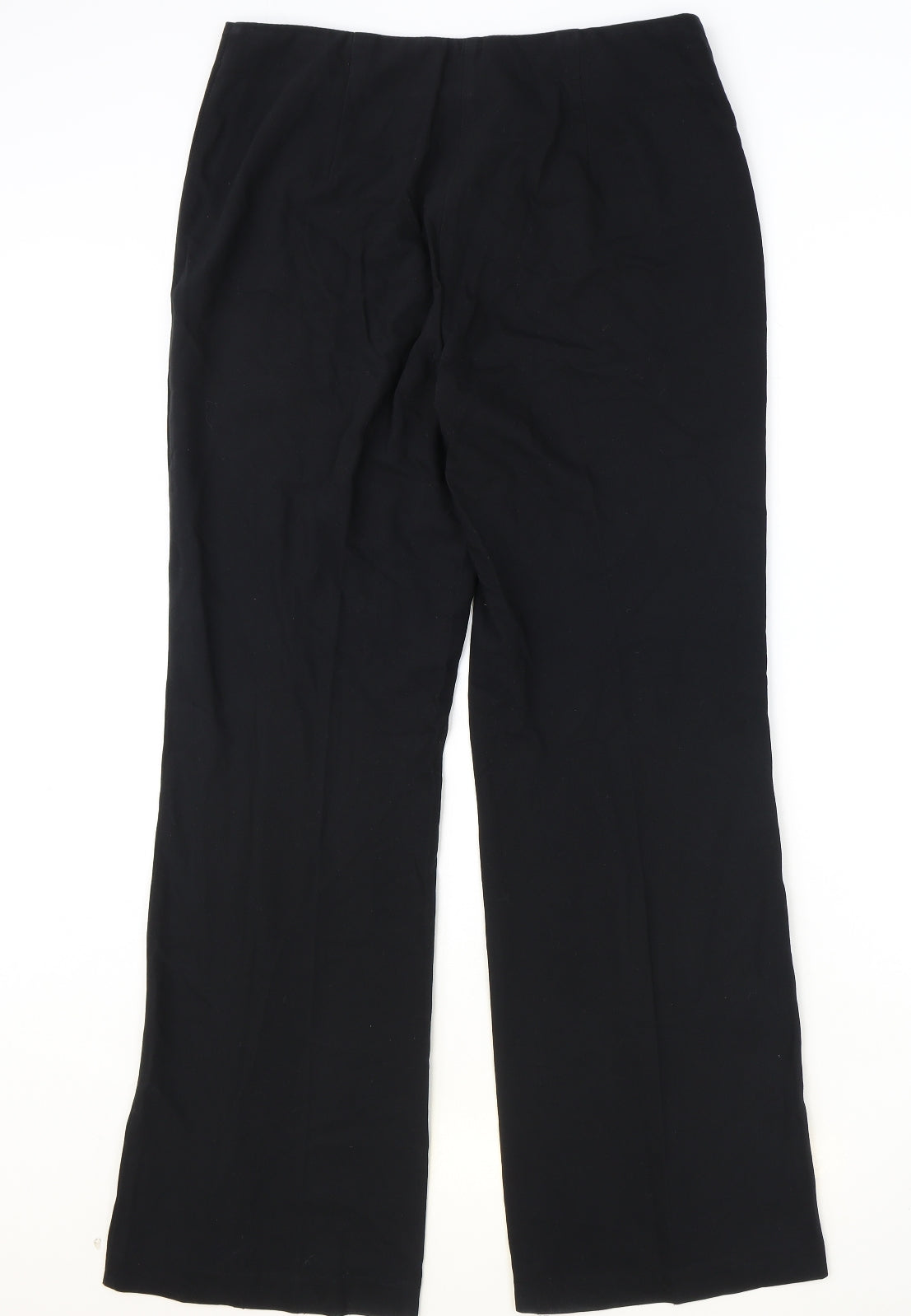 Marks and Spencer Womens Black Polyester Trousers Size 12 Regular Zip