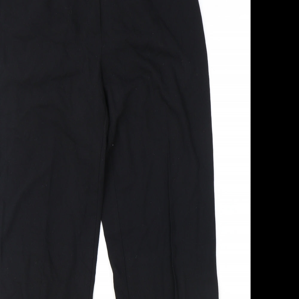Marks and Spencer Womens Black Polyester Trousers Size 12 Regular Zip