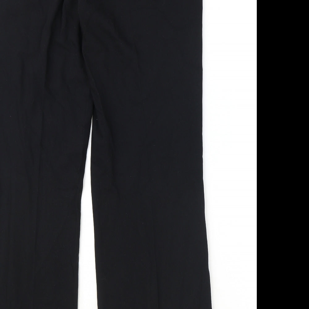 Marks and Spencer Womens Black Polyester Trousers Size 12 Regular Zip