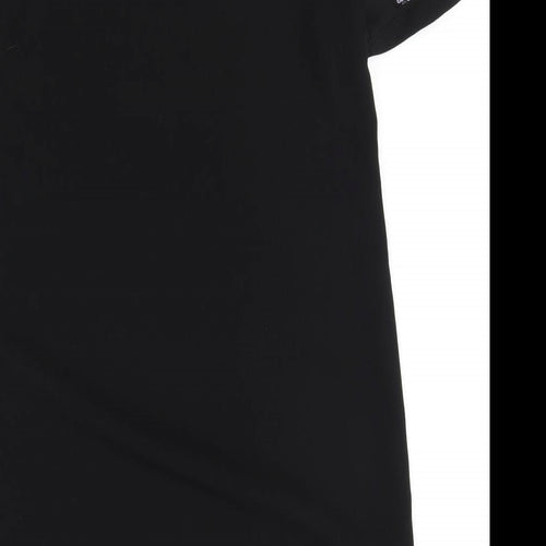 Debenhams Womens Black Polyester A-Line Size 10 Round Neck Button