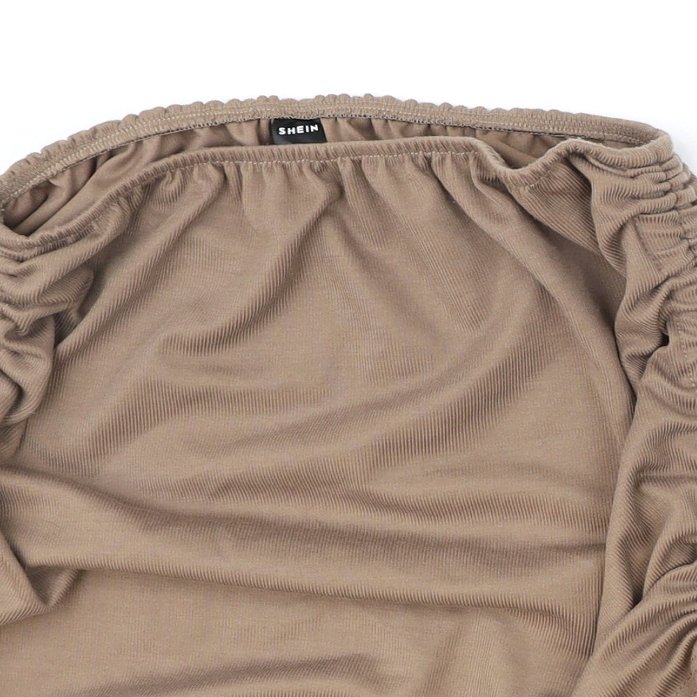 SheIn Womens Brown Polyester Bandage Skirt One Size